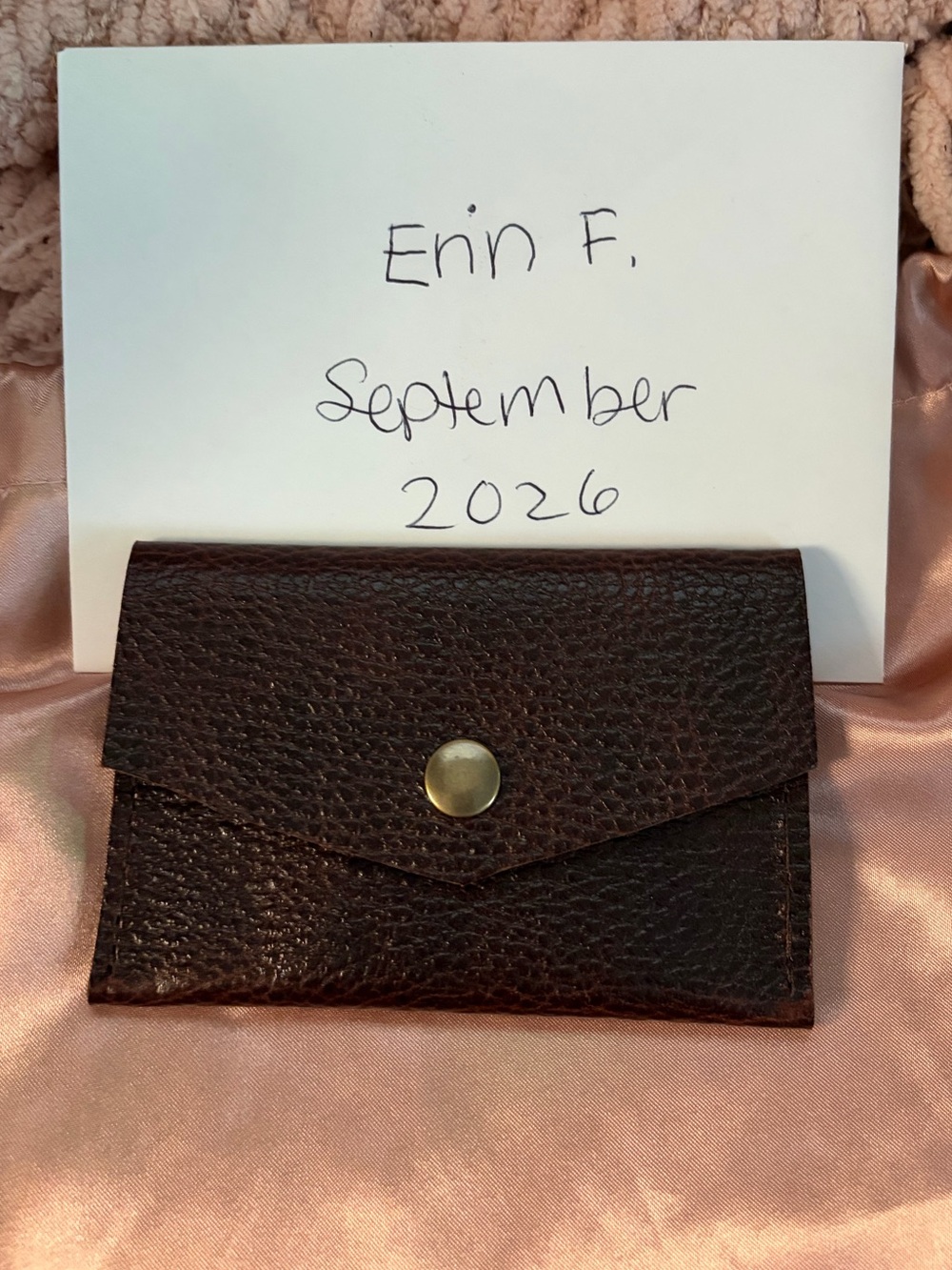 Artisan-made Leather Envelope Wallet in Portland Leather Coldbrew - NWOT